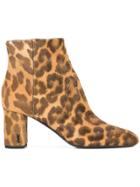 Saint Laurent Leopard Print Ankle Boots - Multicolour