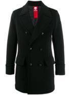 Hydrogen Double-breasted Fitted Coat - Black