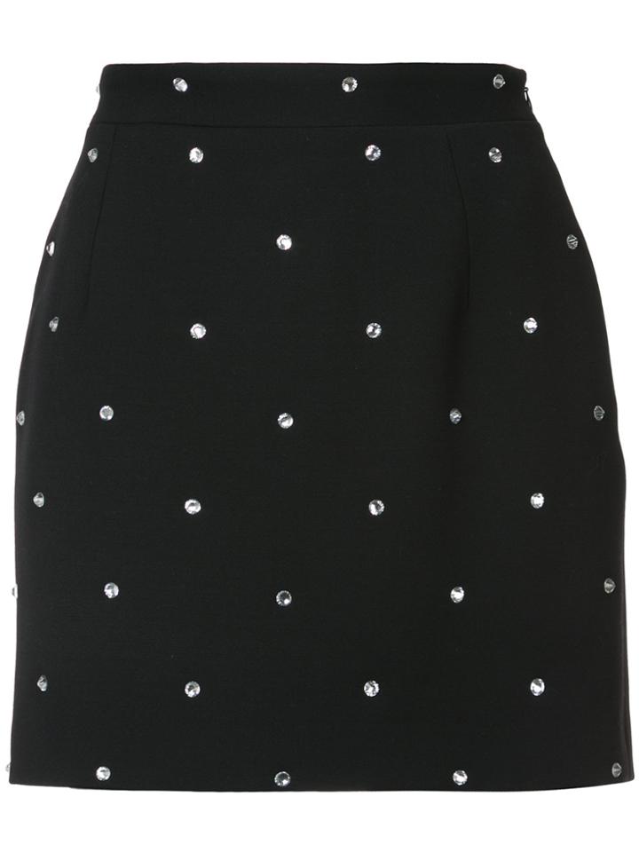 Alessandra Rich Crystal Embellished Mini Skirt - Black