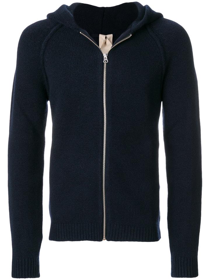 Ten C Long Sleeved Hooded Sweater - Blue