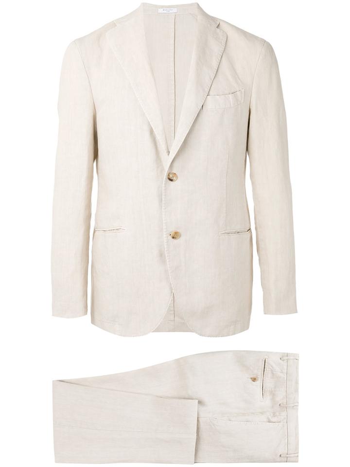 Boglioli - Classic Slim Fitting Suit - Men - Cotton/linen/flax/cupro - 50, Nude/neutrals, Cotton/linen/flax/cupro
