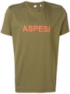 Aspesi Logo Print Crew Neck T-shirt - Green