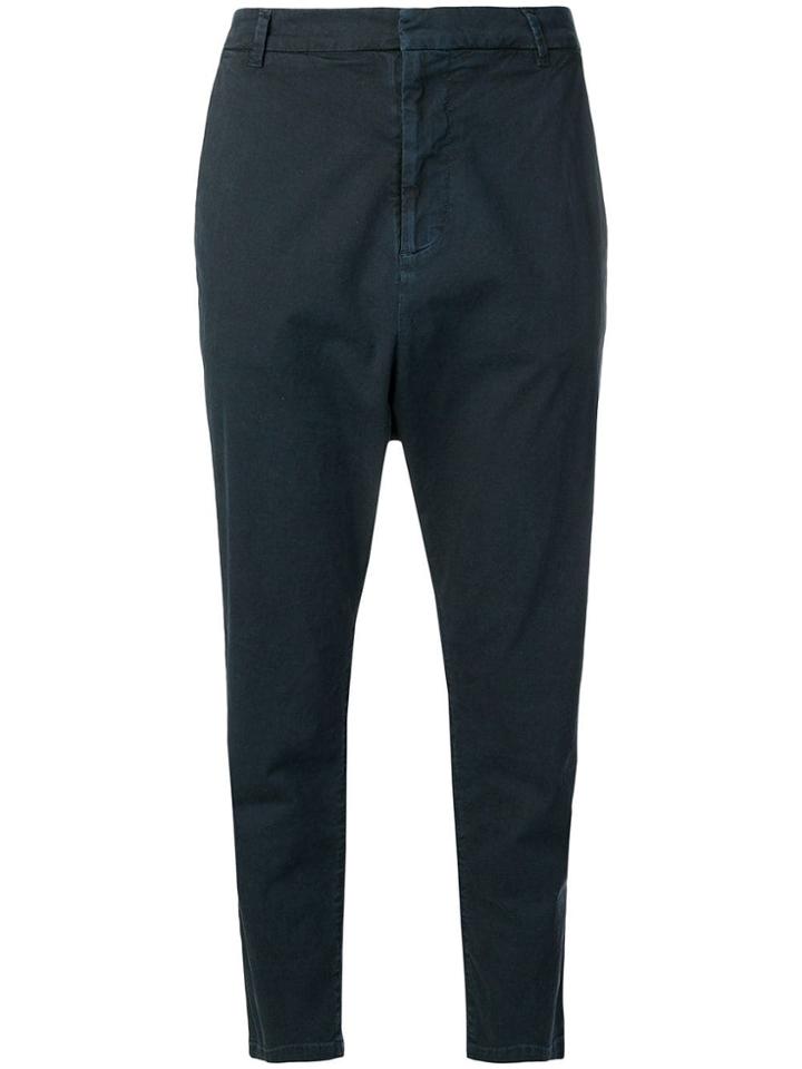 Nili Lotan Cropped Drop-crotch Trousers - Blue
