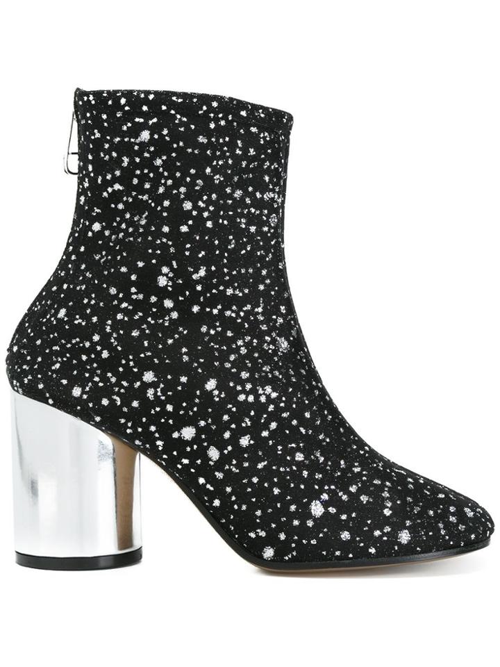 Maison Margiela Metallic Splatter Ankle Boots - Black