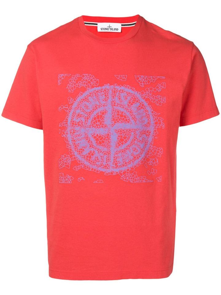 Stone Island Graphic Logo Printed T-shirt - Red