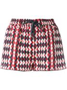 F.r.s For Restless Sleepers - Printed Drawstring Shorts - Women - Silk - L, Red, Silk