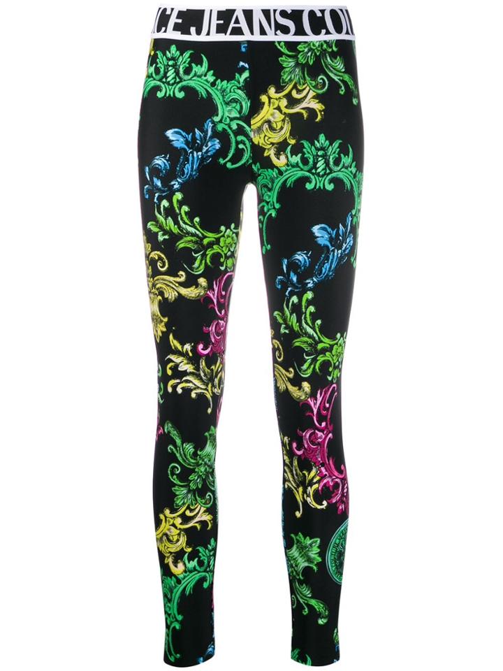 Versace Jeans Couture Baroque Print Leggings - Black