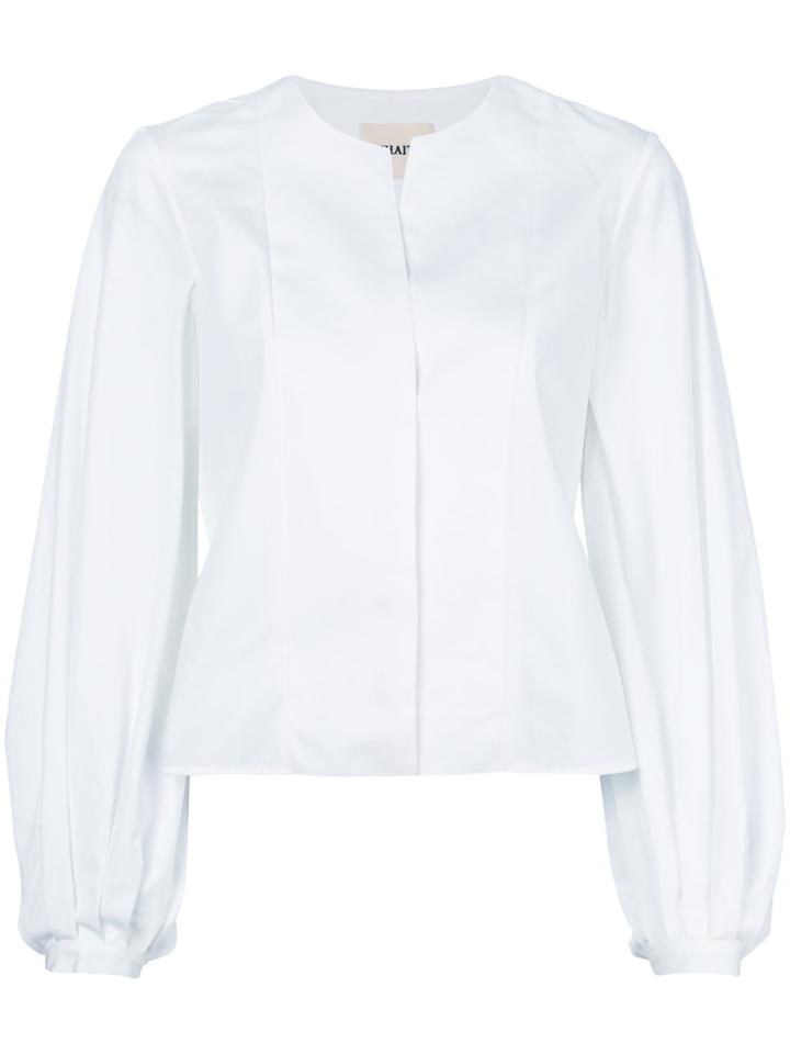 Khaite Bishop Sleeve Blouse - White