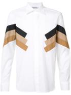 Neil Barrett Striped Button-up Shirt, Men's, Size: 39, White, Cotton/polyester