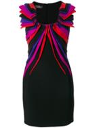 Capucci Draped Appliqué Mini Dress - Black