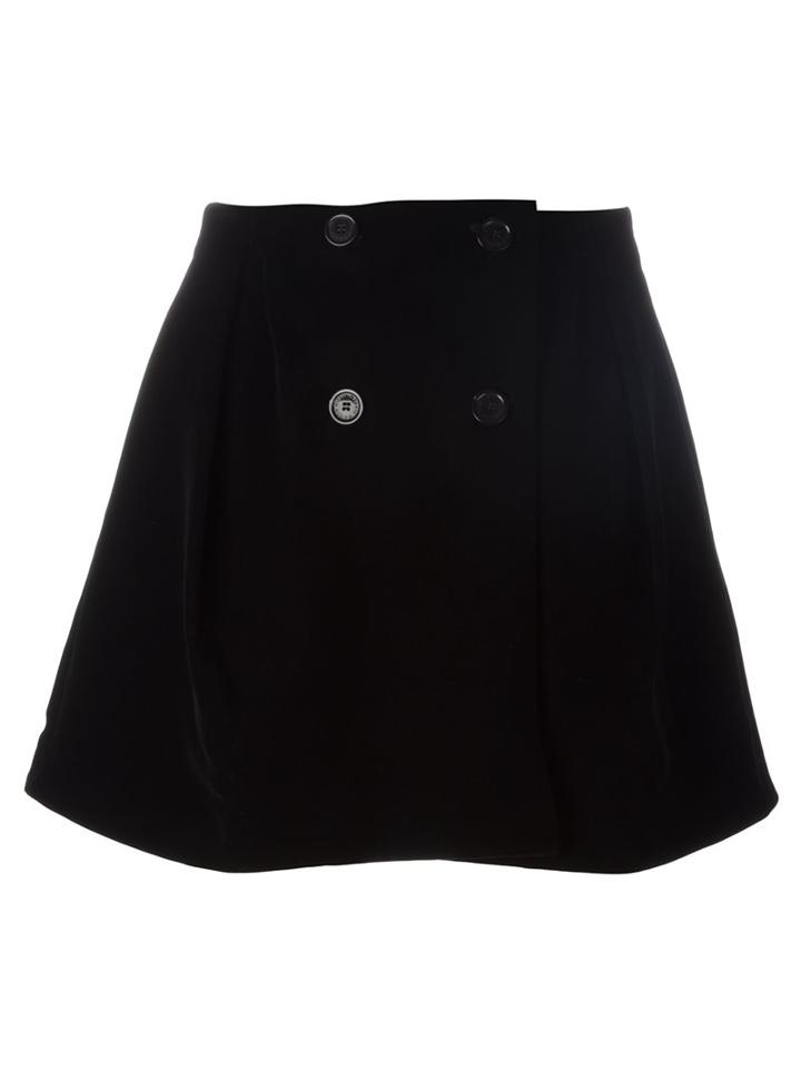 Maison Kitsuné A-line Skirt, Women's, Size: 38, Black, Cotton/polyester
