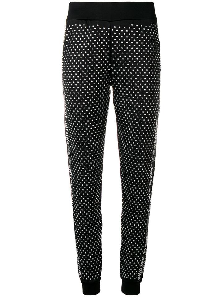 Philipp Plein Crystal Embellished Track Pants - Black