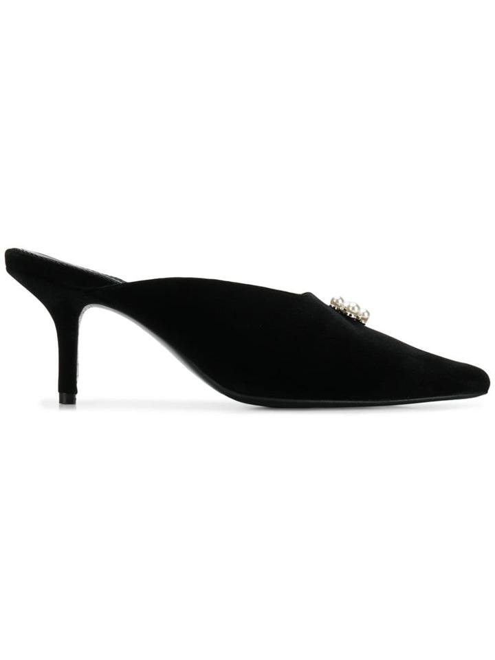 Dorateymur Velvet Ballroom Mules - Black