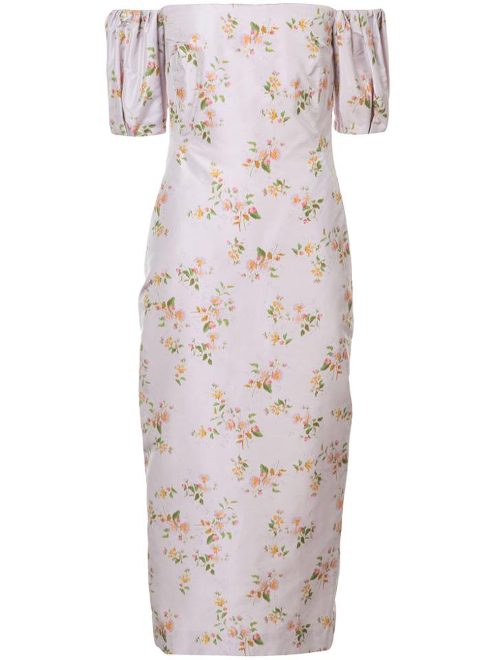 Brock Collection Off-shoulder Printed Dress - Pink & Purple
