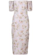 Brock Collection Off-shoulder Printed Dress - Pink & Purple