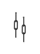 Burberry Rubberised Link Drop Earrings - Black