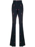 Gucci Kingsnake And Floral Embroidered Trousers - Blue