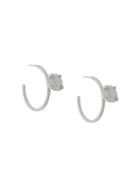 Mm6 Maison Margiela Stone Look Hoop Earrings - Metallic