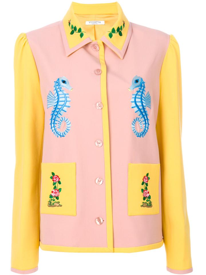 Vivetta Seahorse Embroidery Fitted Jacket - Yellow & Orange