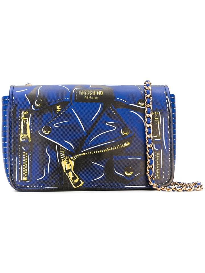 Moschino Biker Shoulder Bag, Women's, Blue