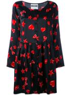 Moschino Heart, Star And Lip Print Dress - Black