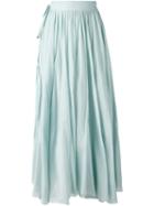 Forte Forte - Gathered Midi Skirt - Women - Silk/cotton - Ii, Blue, Silk/cotton