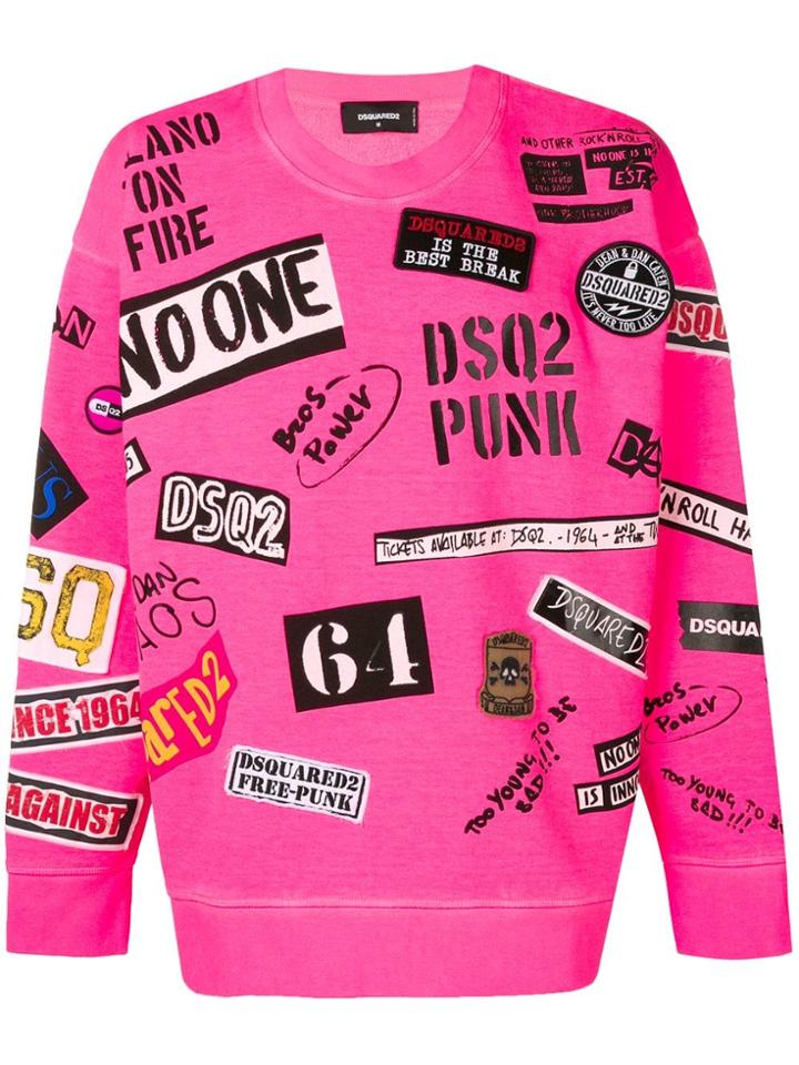Dsquared2 Logo Stamped Sweatshirt - Pink
