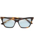 Mcq By Alexander Mcqueen Eyewear Cutaway Lens Cat Eye Glasses - Brown