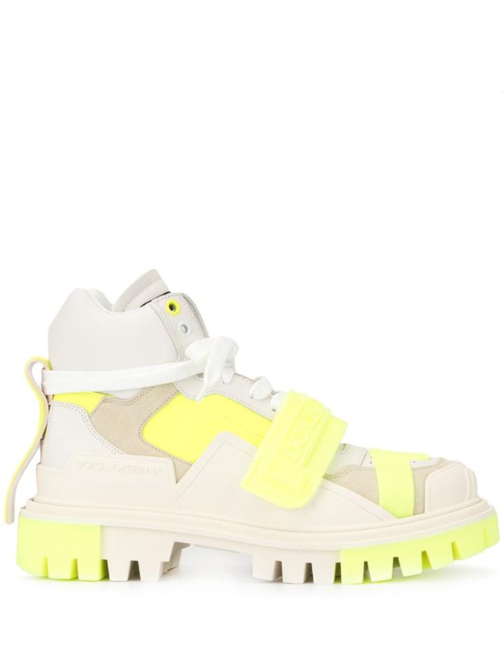 Dolce & Gabbana Colour Block Chunky Heel Sneakers - White