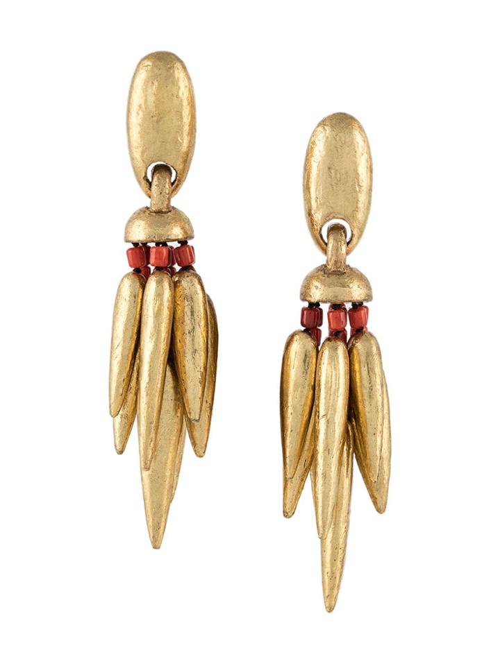 Monies Clip-on Drop Earrings - Metallic
