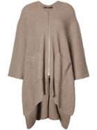 Derek Lam Asymmetric Ribbed Cardigan - Nude & Neutrals