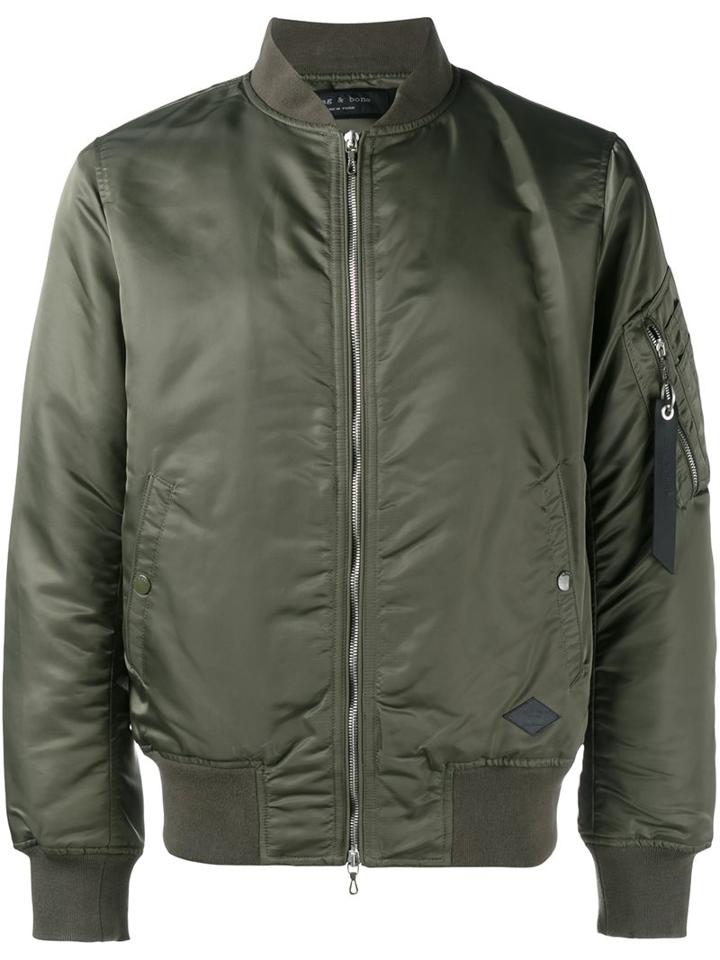 Rag & Bone Bomber Jacket, Men's, Size: Medium, Green, Cotton/nylon/polyester