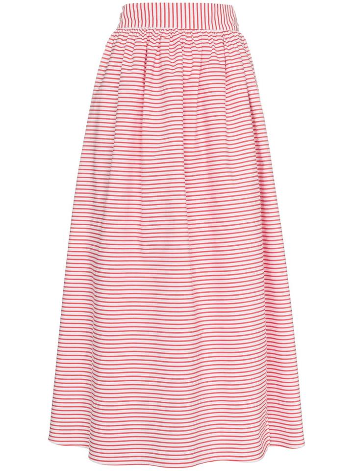 Mara Hoffman Katherine Stripe Print Cotton Flared Skirt - White