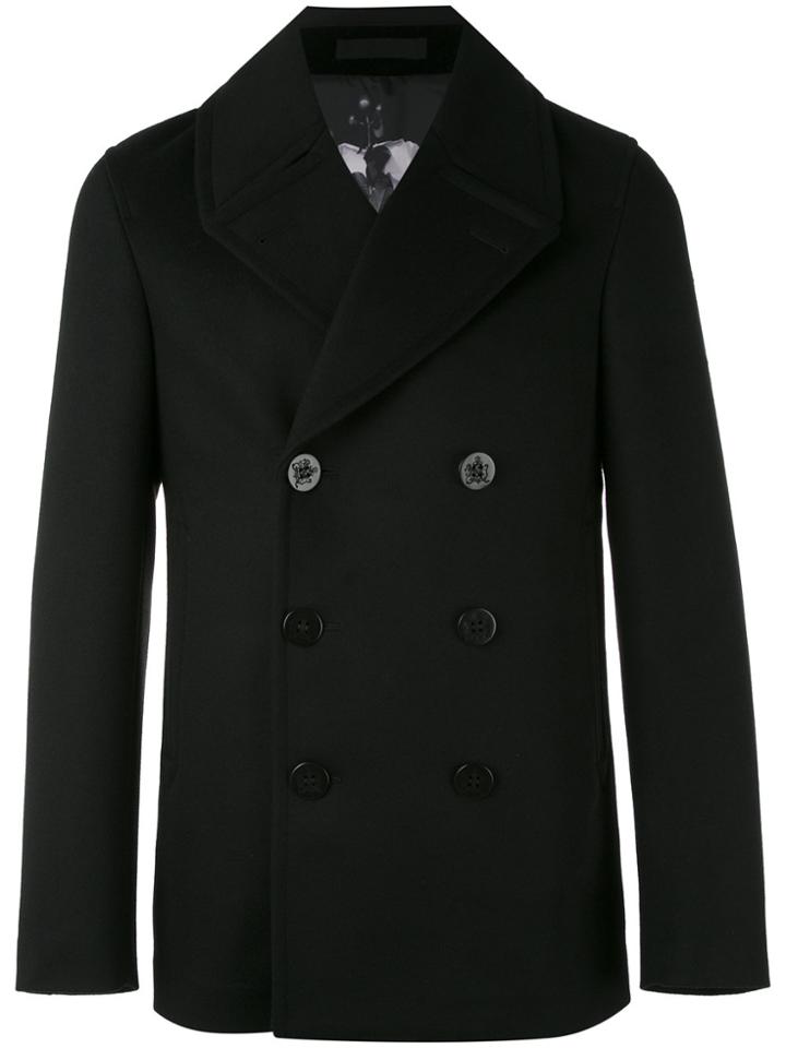 Alexander Mcqueen Short Double-breasted Coat - Black