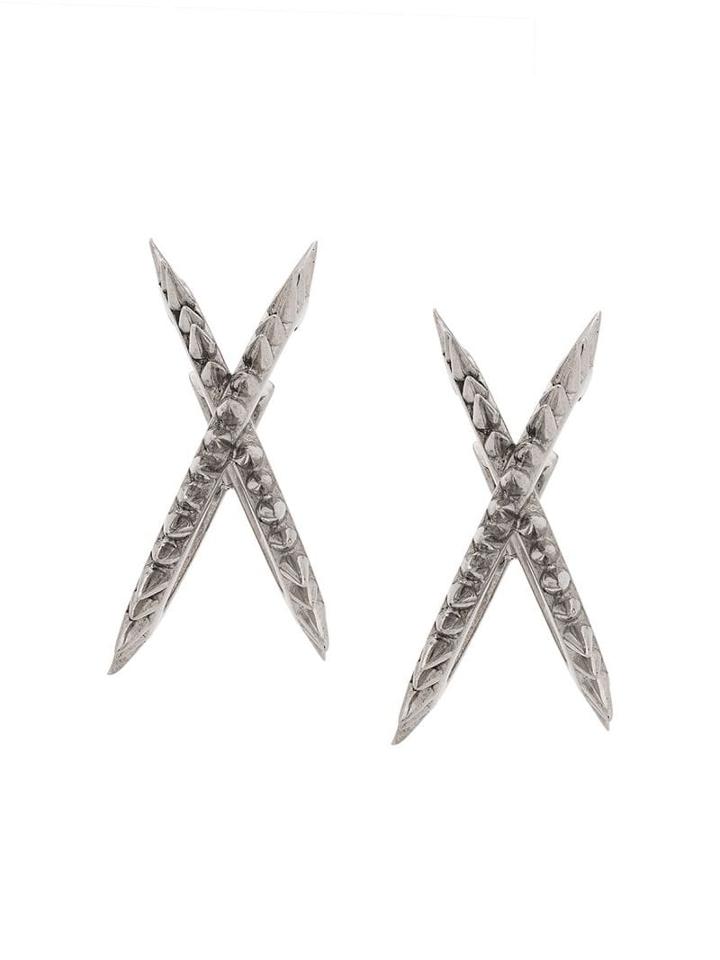 Alan Crocetti Studded Spike Earrings - Silver