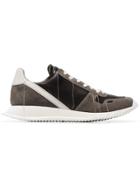 Rick Owens Black Scarpe Runner Suede Trim Leather Sneakers - Brown