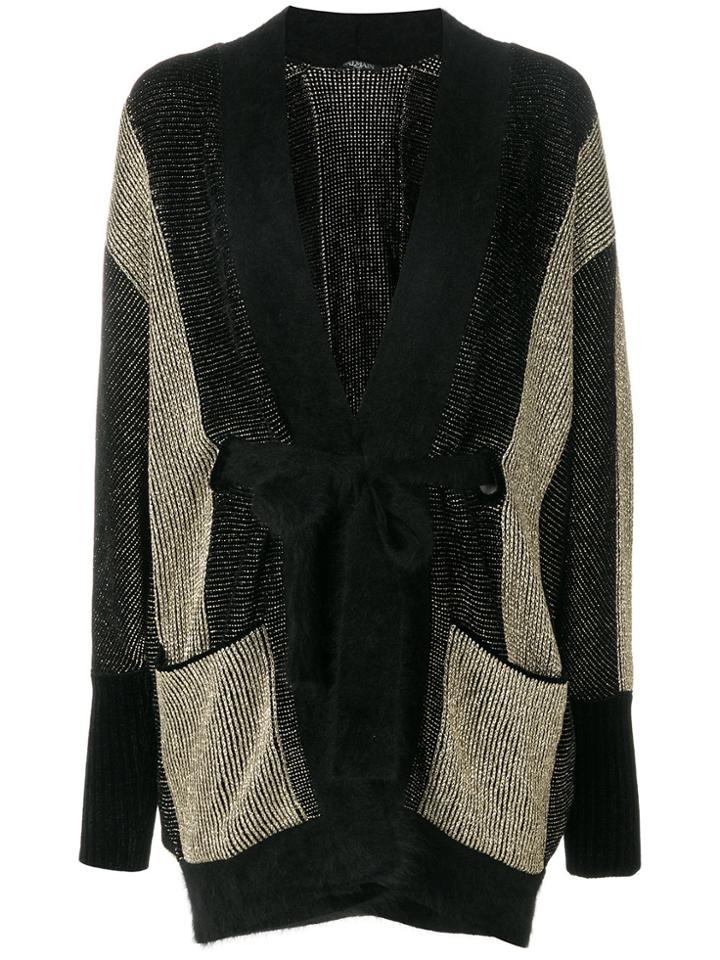Balmain Striped Long Cardigan - Multicolour