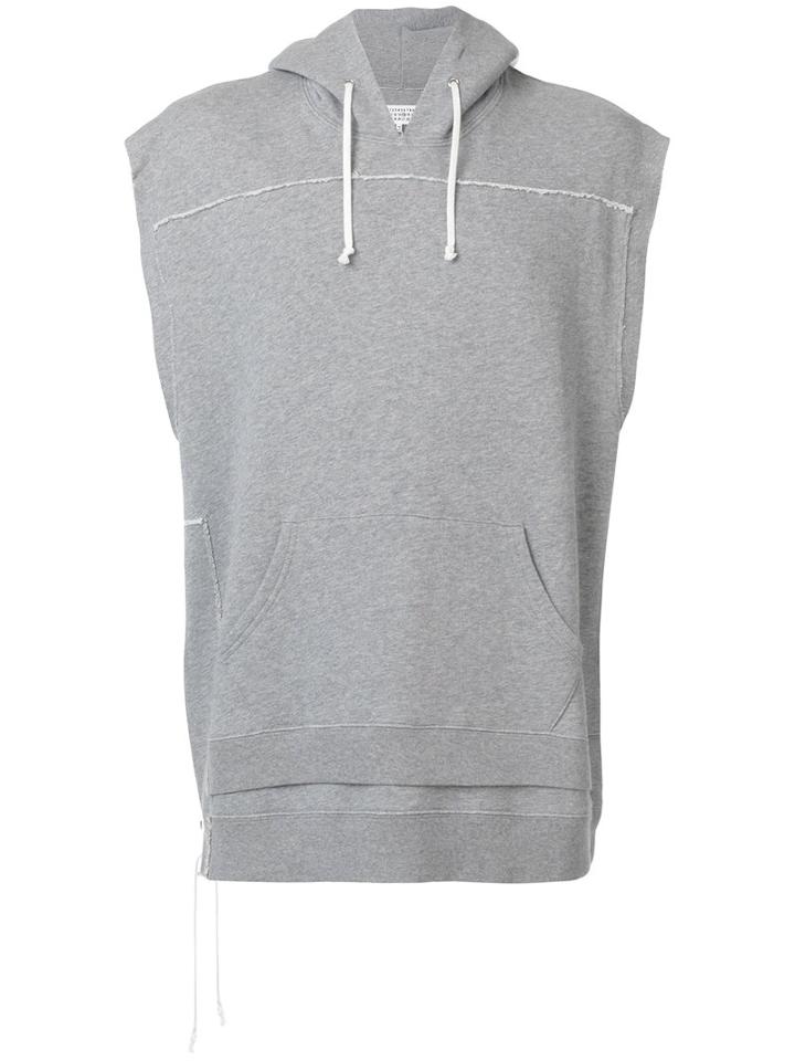 Maison Margiela - Sleeveless Hooded Sweater - Men - Cotton - 48, Grey, Cotton