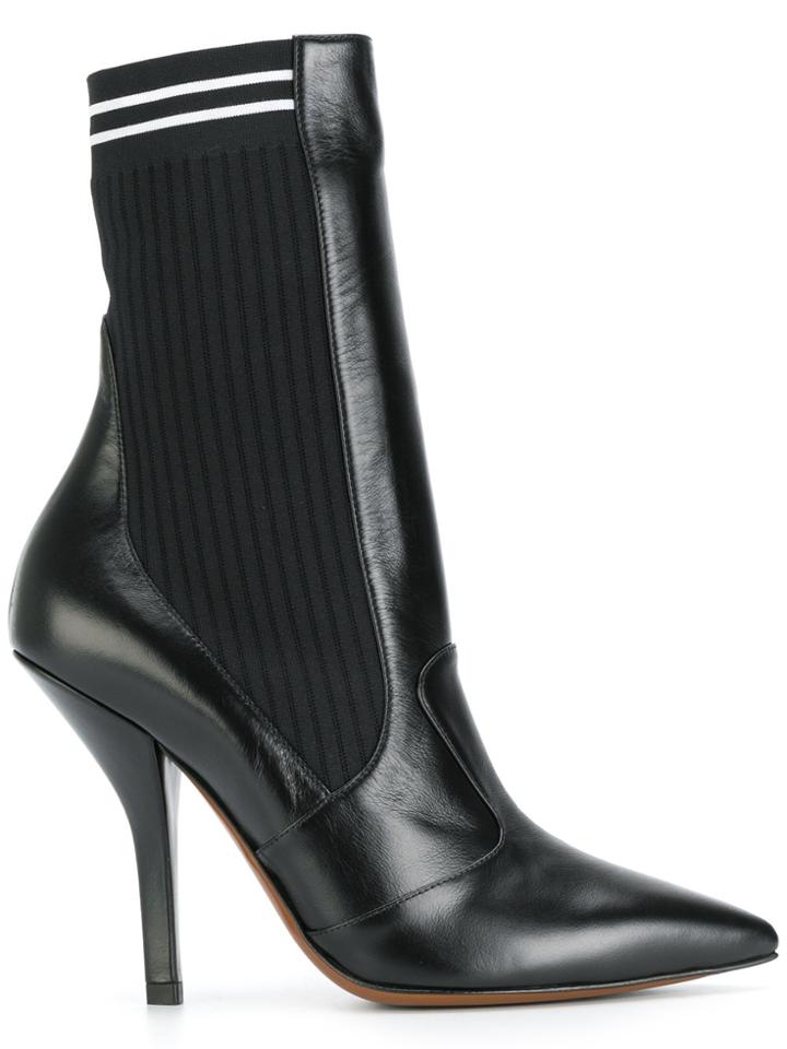 Fendi Ribbed Sock Pumps - Black