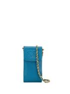 Chanel Pre-owned Mini Cc Chain Crossbody Bag - Blue