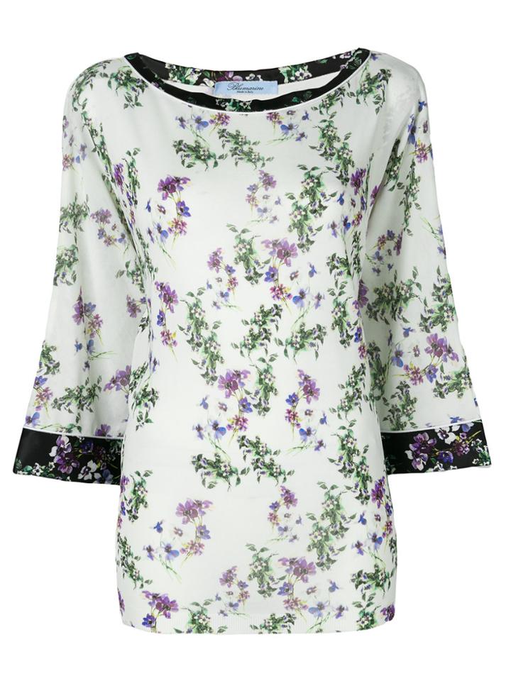 Blumarine Floral Print Blouse - White