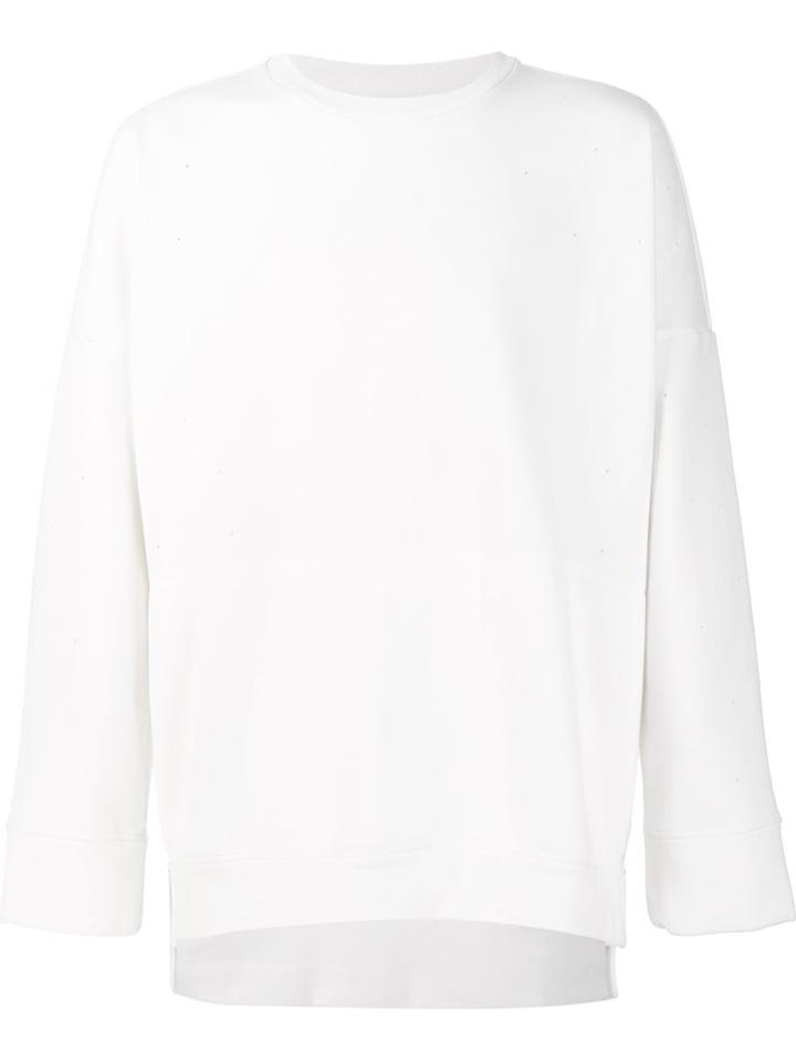 Stampd Crew Neck Sweatshirt, Men's, Size: Medium, White, Cotton/polyester
