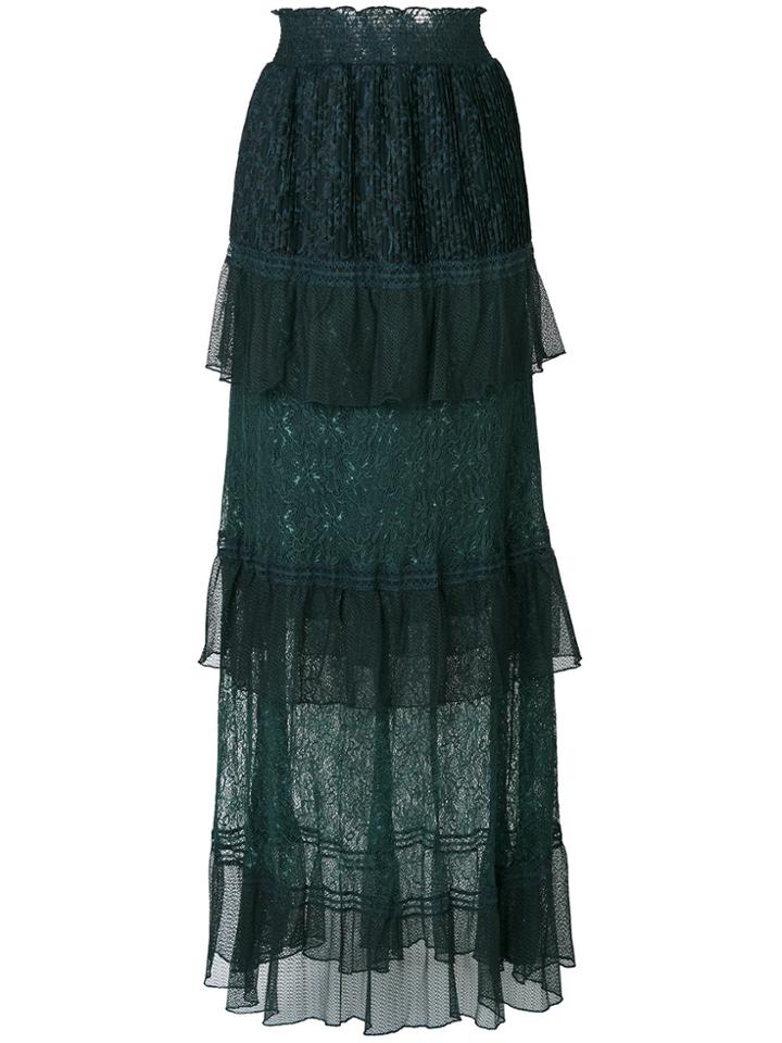 Just Cavalli High-rise Layered Long Skirt - Blue