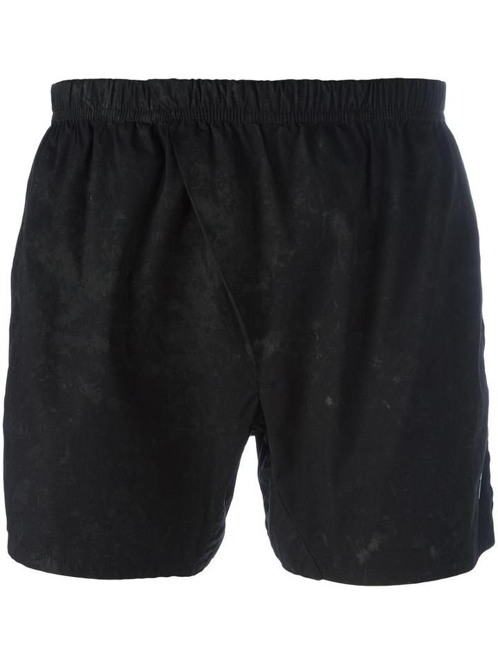 11 By Boris Bidjan Saberi Coated Shorts, Men's, Size: Large, Black, Cotton/spandex/elastane