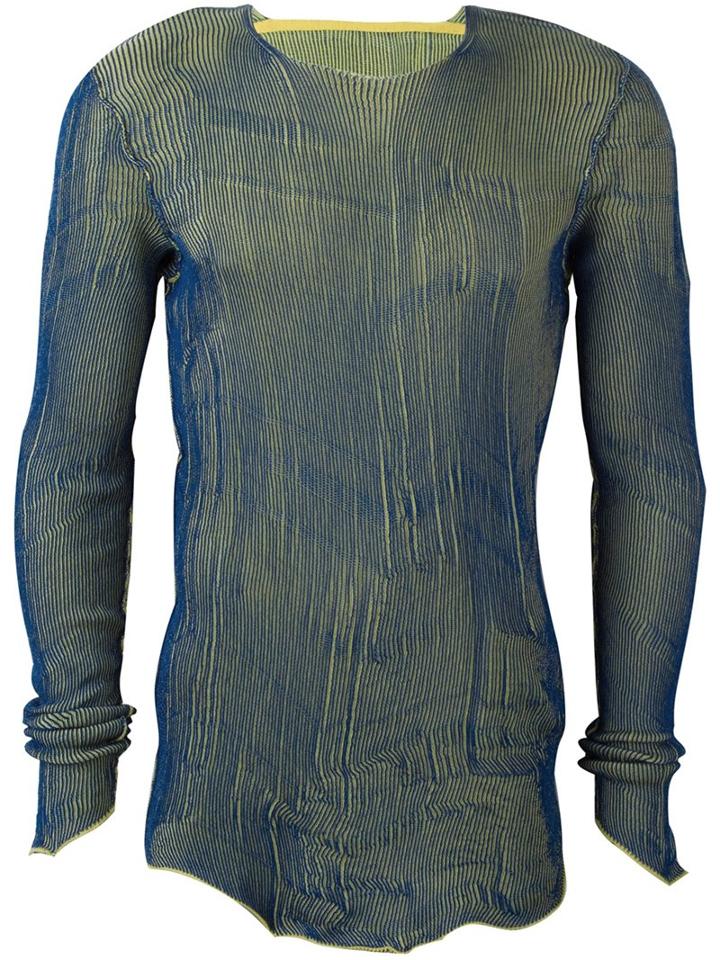 Maison Margiela Ribbed Fitted Jumper, Men's, Size: Large, Yellow/orange, Polyester/wool