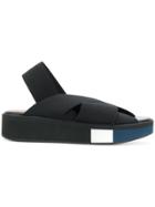 Robert Clergerie Crossover Flat Sandals - Black