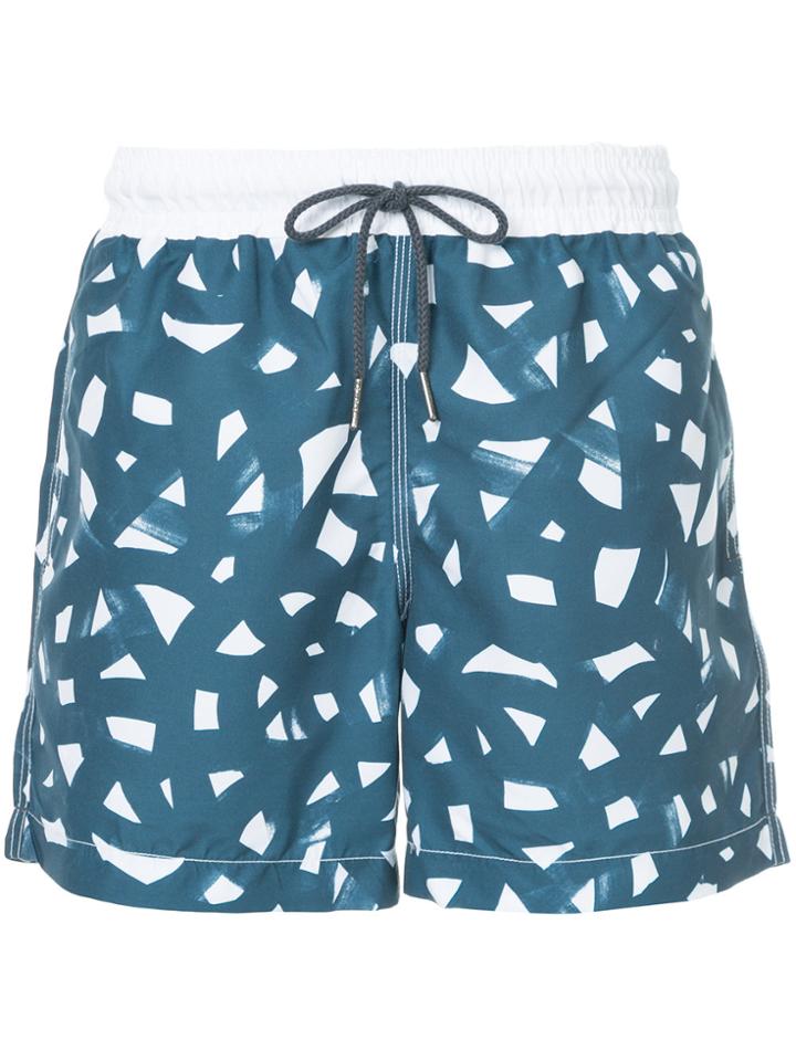 Venroy Brush Print Swim Shorts - Black