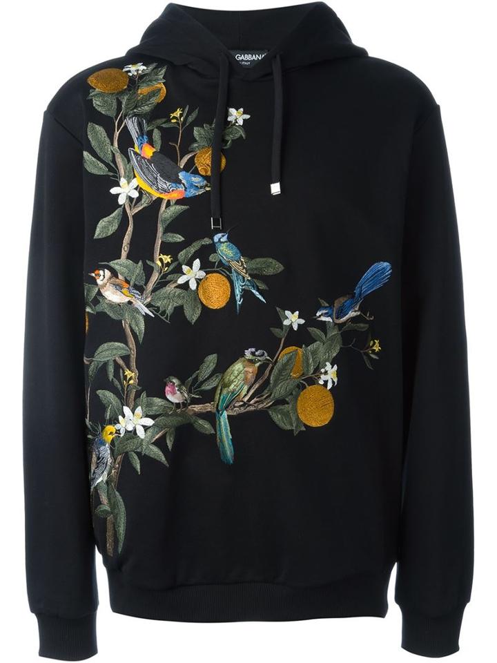 Dolce & Gabbana Orange Tree Embroidered Hoodie