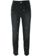Stella Mccartney - Hearts Cropped Jeans - Women - Cotton/spandex/elastane - 29, Black, Cotton/spandex/elastane