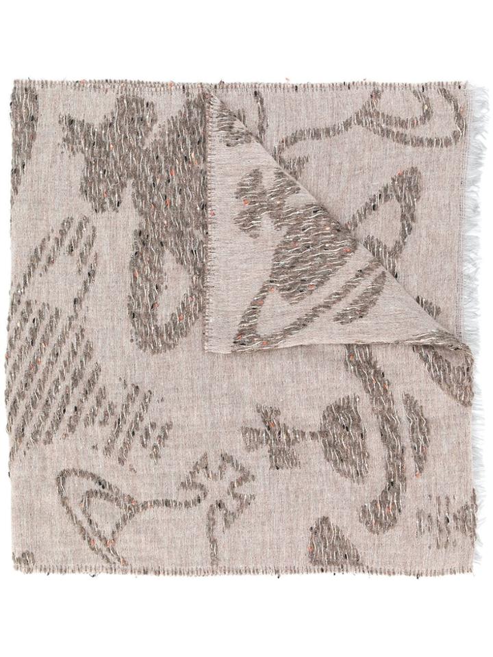 Vivienne Westwood 'orb' Sequin Embellished Scarf - Nude & Neutrals